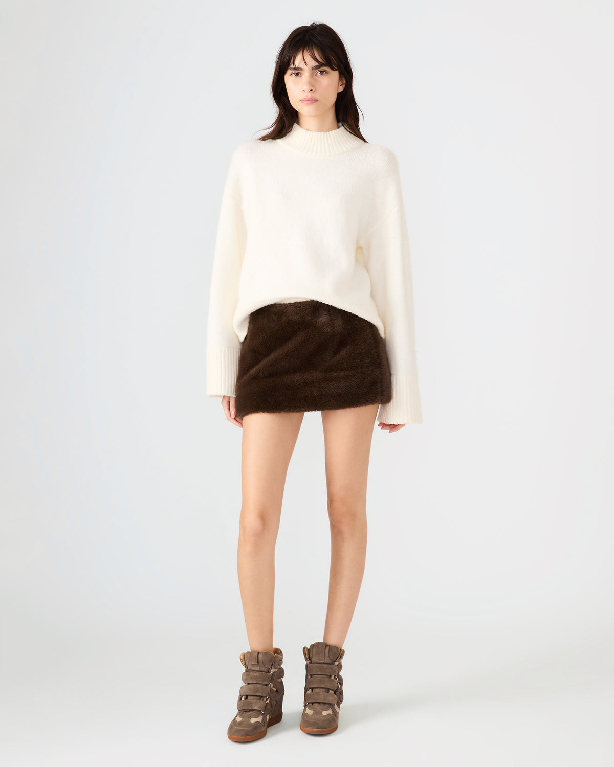 AVIVA Dark Espresso Faux Fur Mini Women's Skirt Steve Madden DARK ESPRESSO