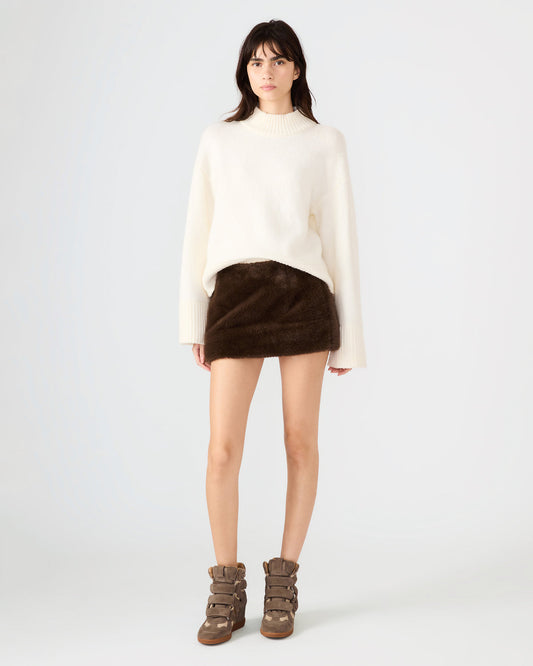 AVIVA Dark Espresso Faux Fur Mini Women's Skirt Steve Madden DARK ESPRESSO