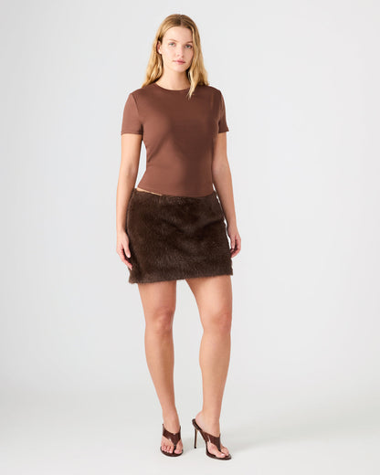 AVIVA Dark Espresso Faux Fur Mini Women's Skirt Steve Madden DARK ESPRESSO