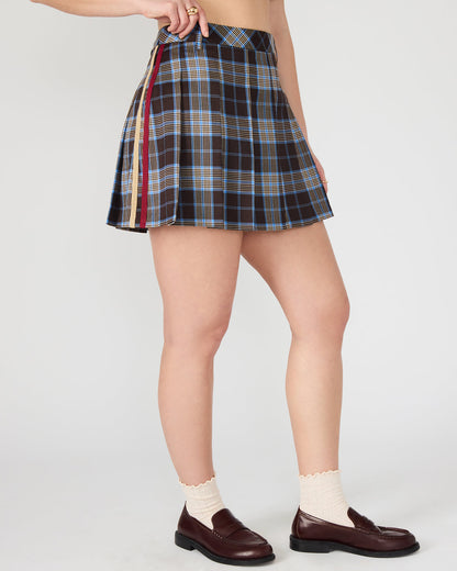 MARGO Brown Plaid Pleated Women's Mini Skirt Steve Madden BROWN PLAID