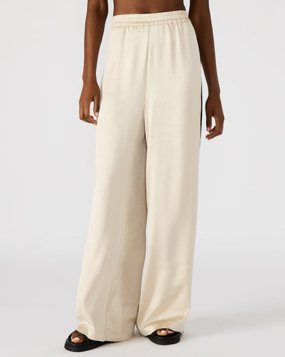 MOXIE Cream Pull-On Contrast Panel Straight Leg Women's Pant Steve Madden CREAM