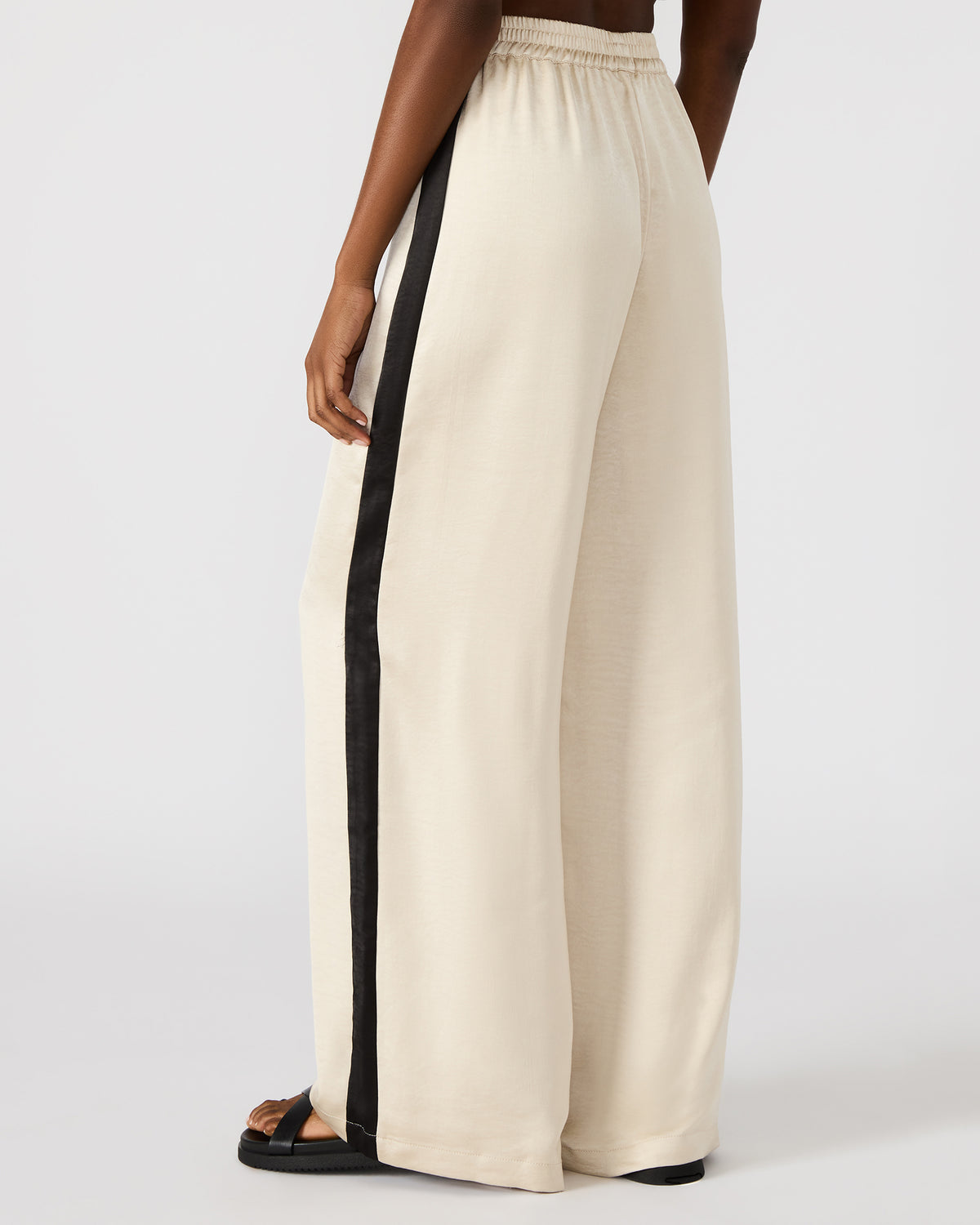 MOXIE Cream Pull-On Contrast Panel Straight Leg Women's Pant Steve Madden CREAM
