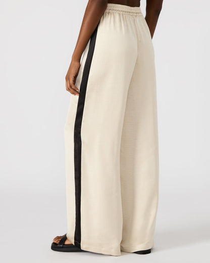 MOXIE Cream Pull-On Contrast Panel Straight Leg Women's Pant Steve Madden CREAM