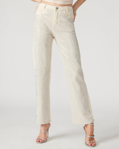 JESSE White Women's Rhinestone Studded Jeans Steve Madden WHITE/DENIM