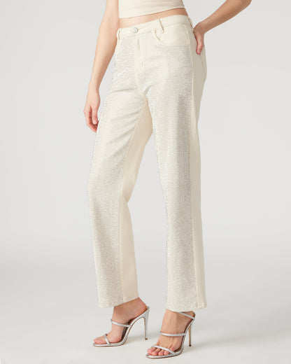 JESSE White Women's Rhinestone Studded Jeans Steve Madden WHITE/DENIM
