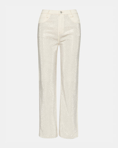 JESSE White Women's Rhinestone Studded Jeans Steve Madden WHITE/DENIM