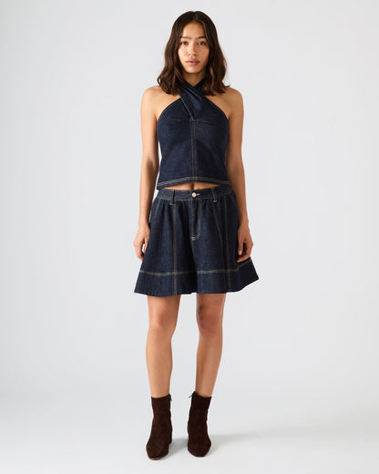 SLOAN Ink Denim Flowy Mini Women's Skirt Steve Madden INK