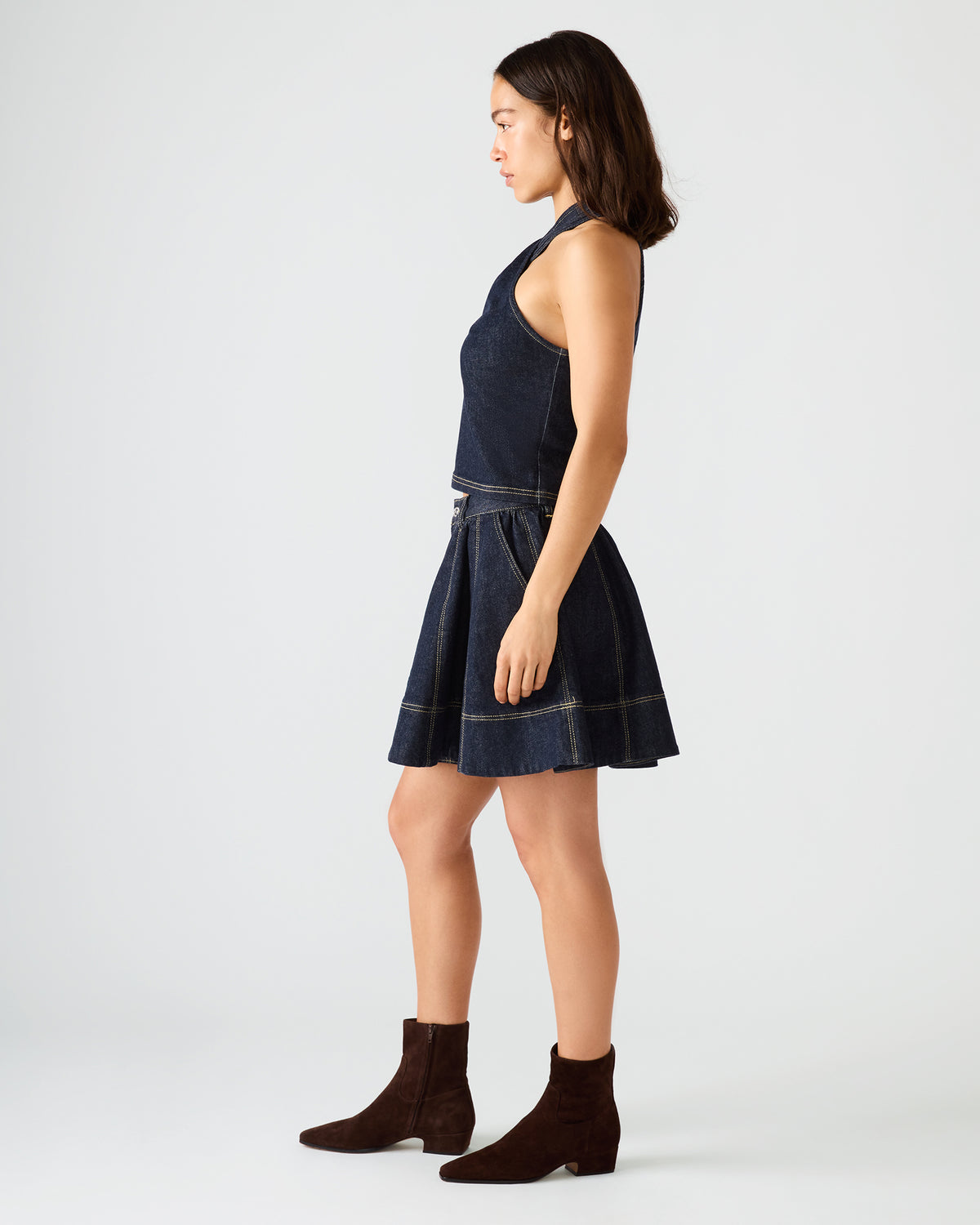 SLOAN Ink Denim Flowy Mini Women's Skirt Steve Madden INK