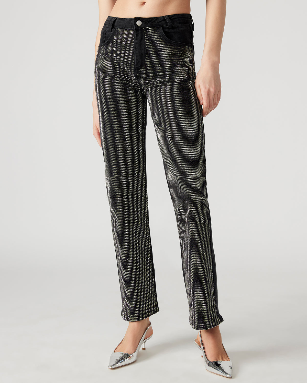 JESSE Black Women's Rhinestone Studded Jeans Steve Madden BLACK DENIM