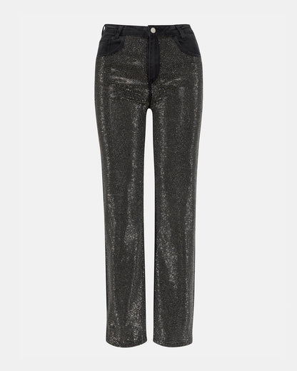 JESSE Black Women's Rhinestone Studded Jeans Steve Madden BLACK DENIM