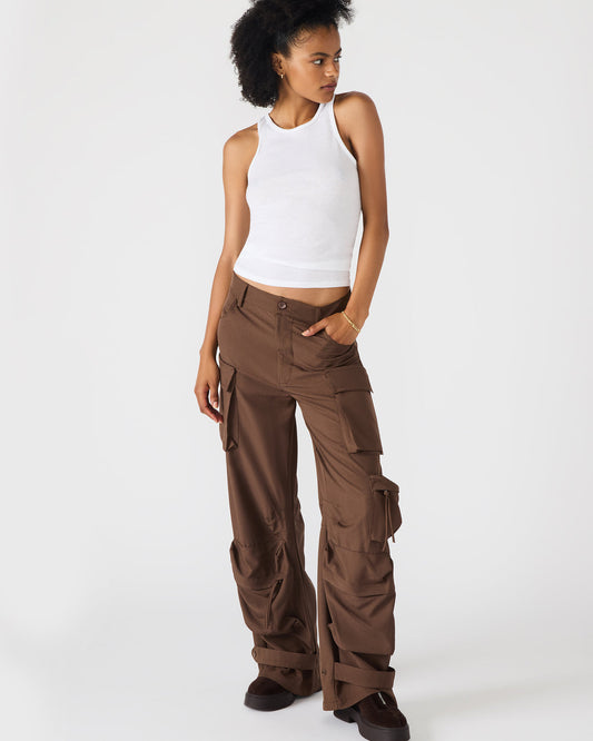 DUO Chocolate Women's Utility Cargo Pants Steve Madden CHOCOLATE
