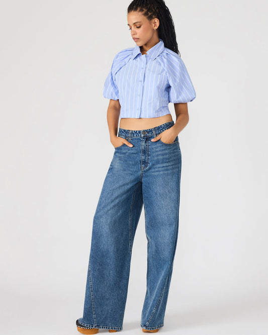 MELLIE Midnight Blue Denim Wide-Leg Women's Jeans Steve Madden MIDNIGHT BLUE