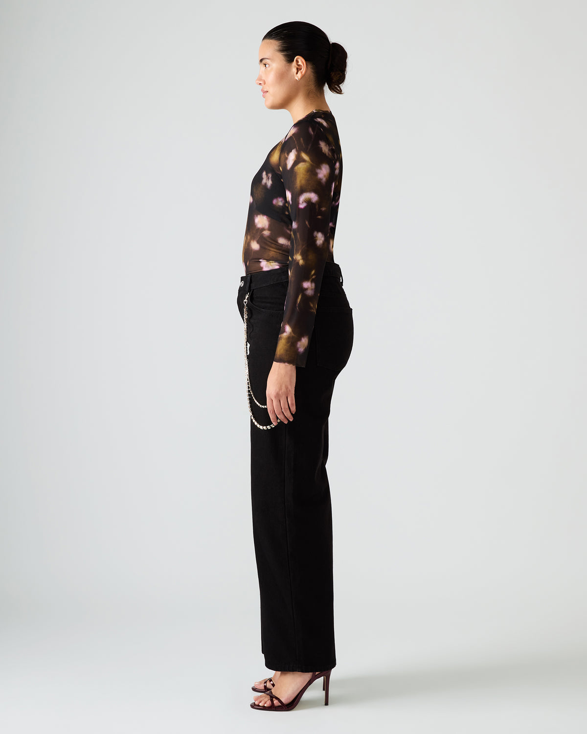 SWIFT Black Wide-Leg Denim Chain Women's Jean Steve Madden BLACK