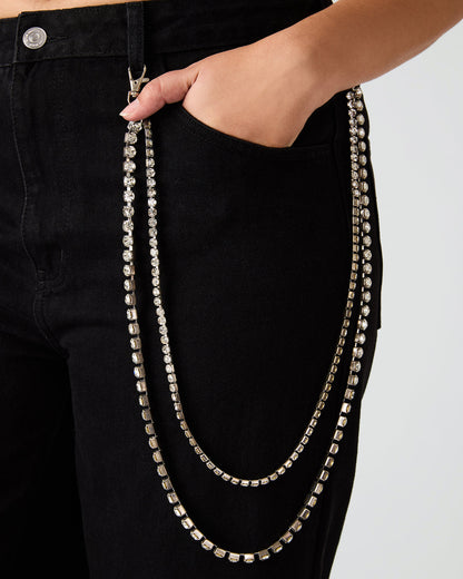 SWIFT Black Wide-Leg Denim Chain Women's Jean Steve Madden BLACK