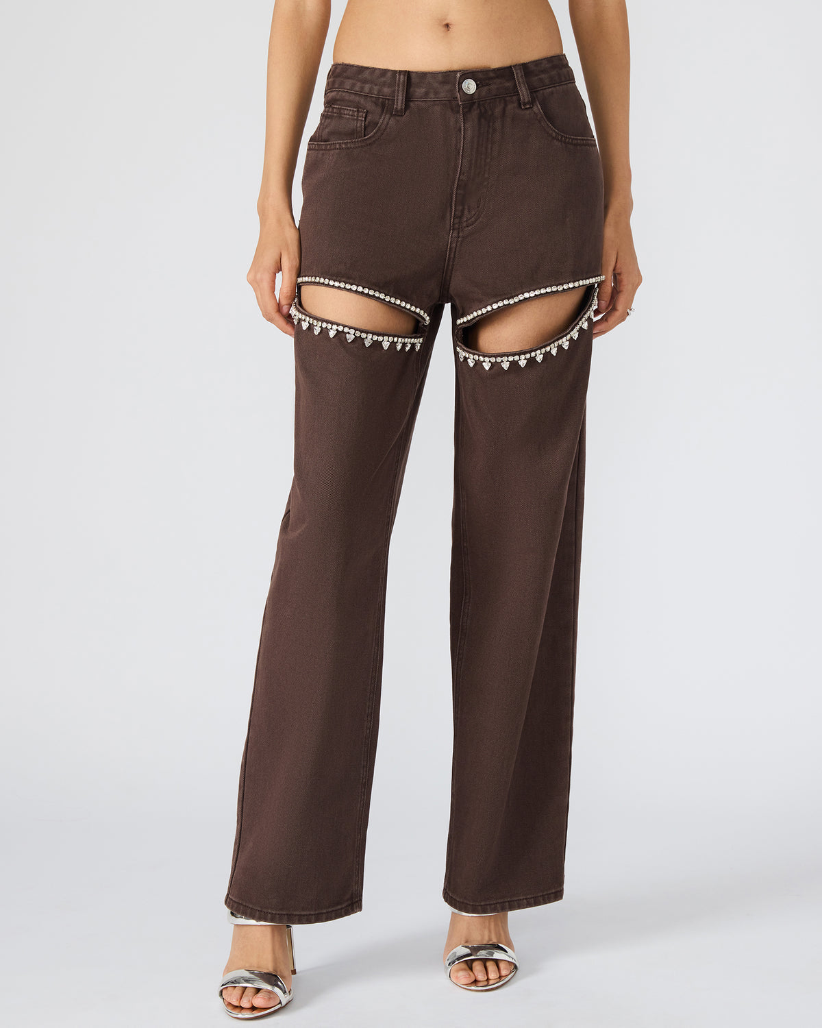 TAYLOR Jean Cocoa Brown Women's Cutout Jeans Steve Madden COCOA BROWN