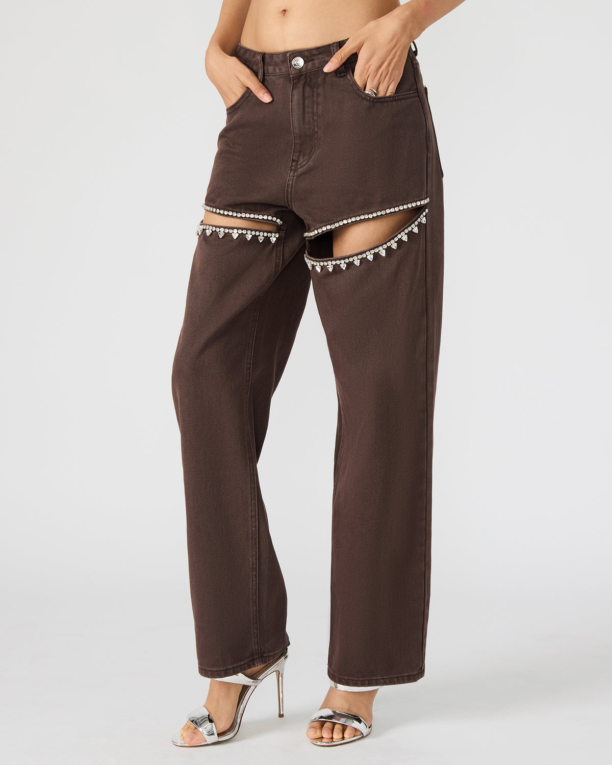 TAYLOR Jean Cocoa Brown Women's Cutout Jeans Steve Madden COCOA BROWN