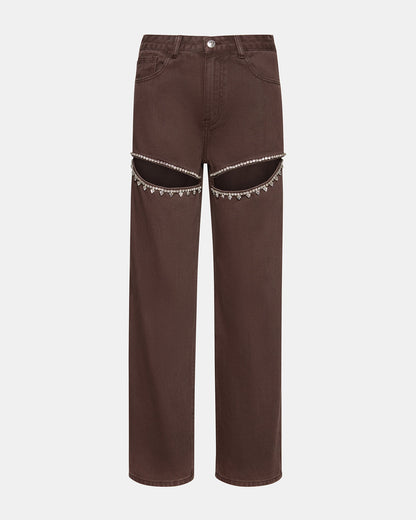 TAYLOR Jean Cocoa Brown Women's Cutout Jeans Steve Madden COCOA BROWN