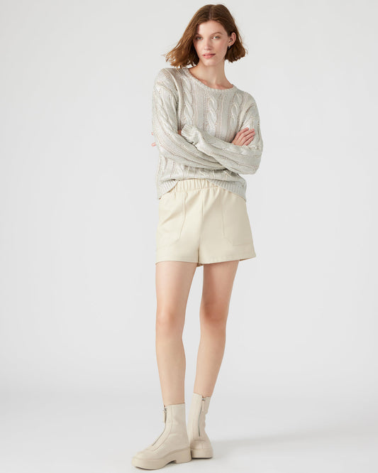 FAUX THE RECORD Short Bone | Women's Faux Leather Short Steve Madden BONE
