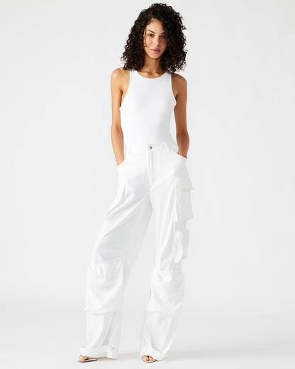 DUO White Sequin Women's Utility Cargo Pants Steve Madden WHITE