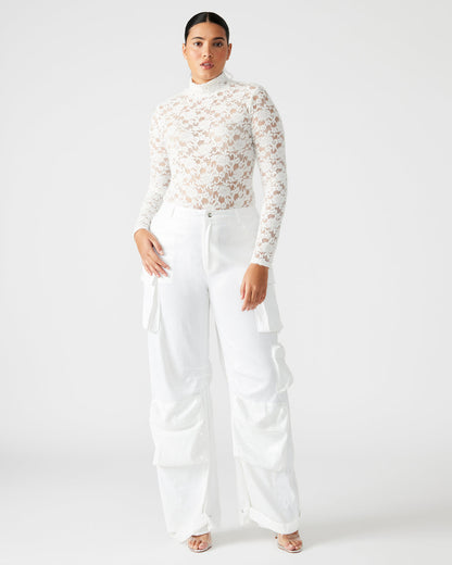 DUO White Sequin Women's Utility Cargo Pants Steve Madden WHITE