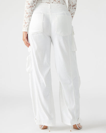 DUO White Sequin Women's Utility Cargo Pants Steve Madden WHITE