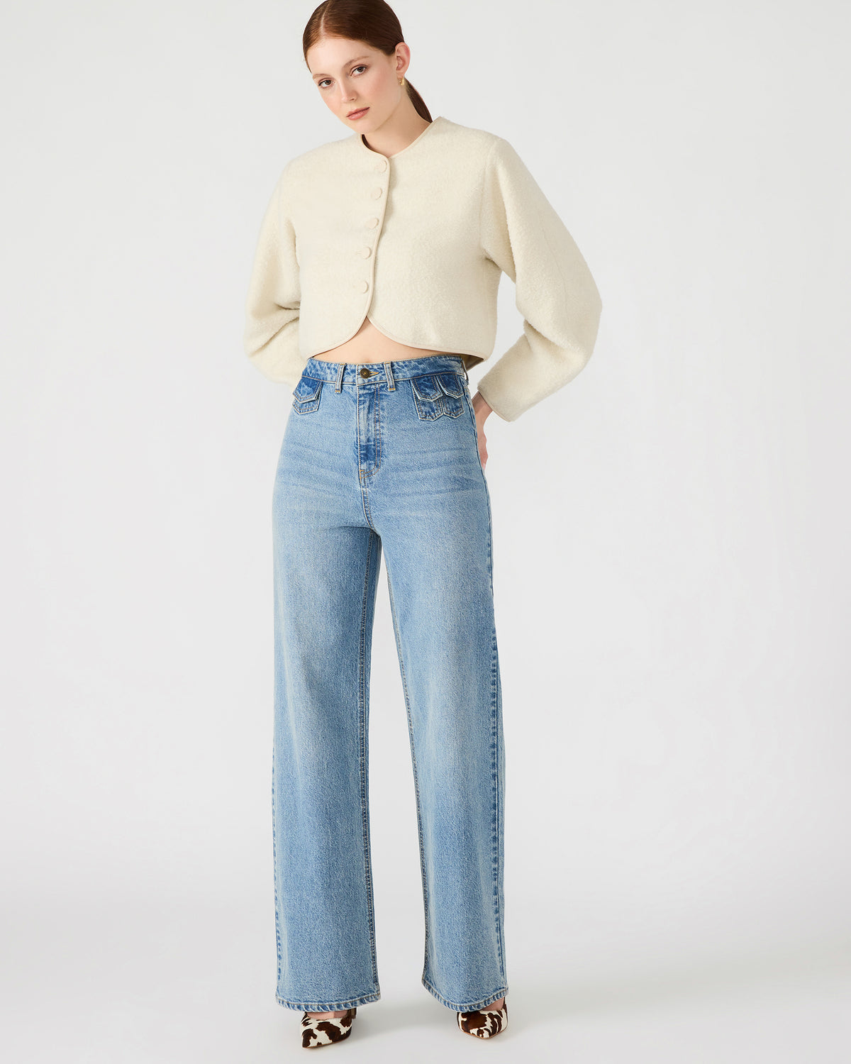 GERALDINE Forever Blue Denim Straight-Leg Women's Jeans Steve Madden FOREVER BLUE