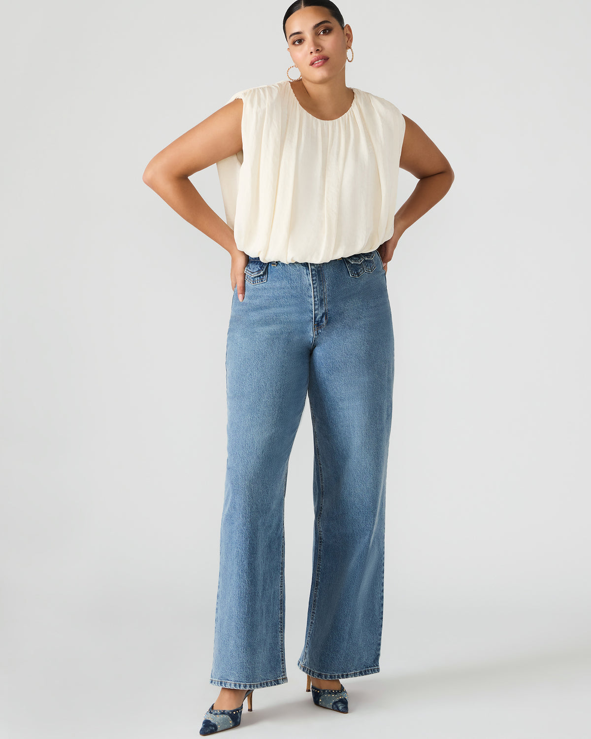 GERALDINE Forever Blue Denim Straight-Leg Women's Jeans Steve Madden FOREVER BLUE