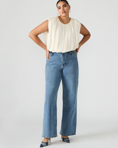 GERALDINE Forever Blue Denim Straight-Leg Women's Jeans Steve Madden FOREVER BLUE