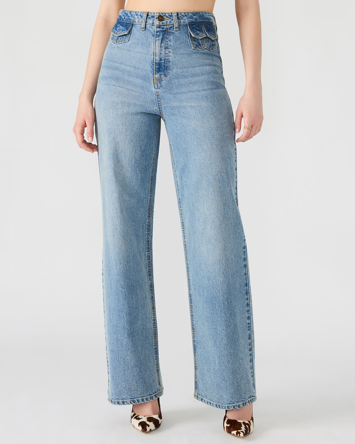 GERALDINE Forever Blue Denim Straight-Leg Women's Jeans Steve Madden FOREVER BLUE