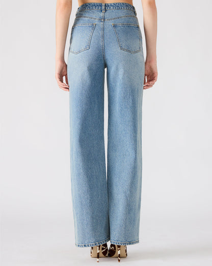 GERALDINE Forever Blue Denim Straight-Leg Women's Jeans Steve Madden FOREVER BLUE