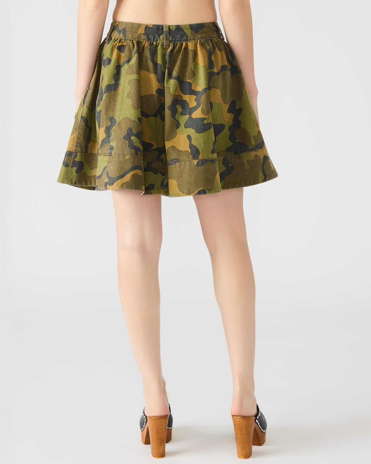 SLOAN Camouflage Mini Denim A-Line Women's Skirt Steve Madden EVERGLADE