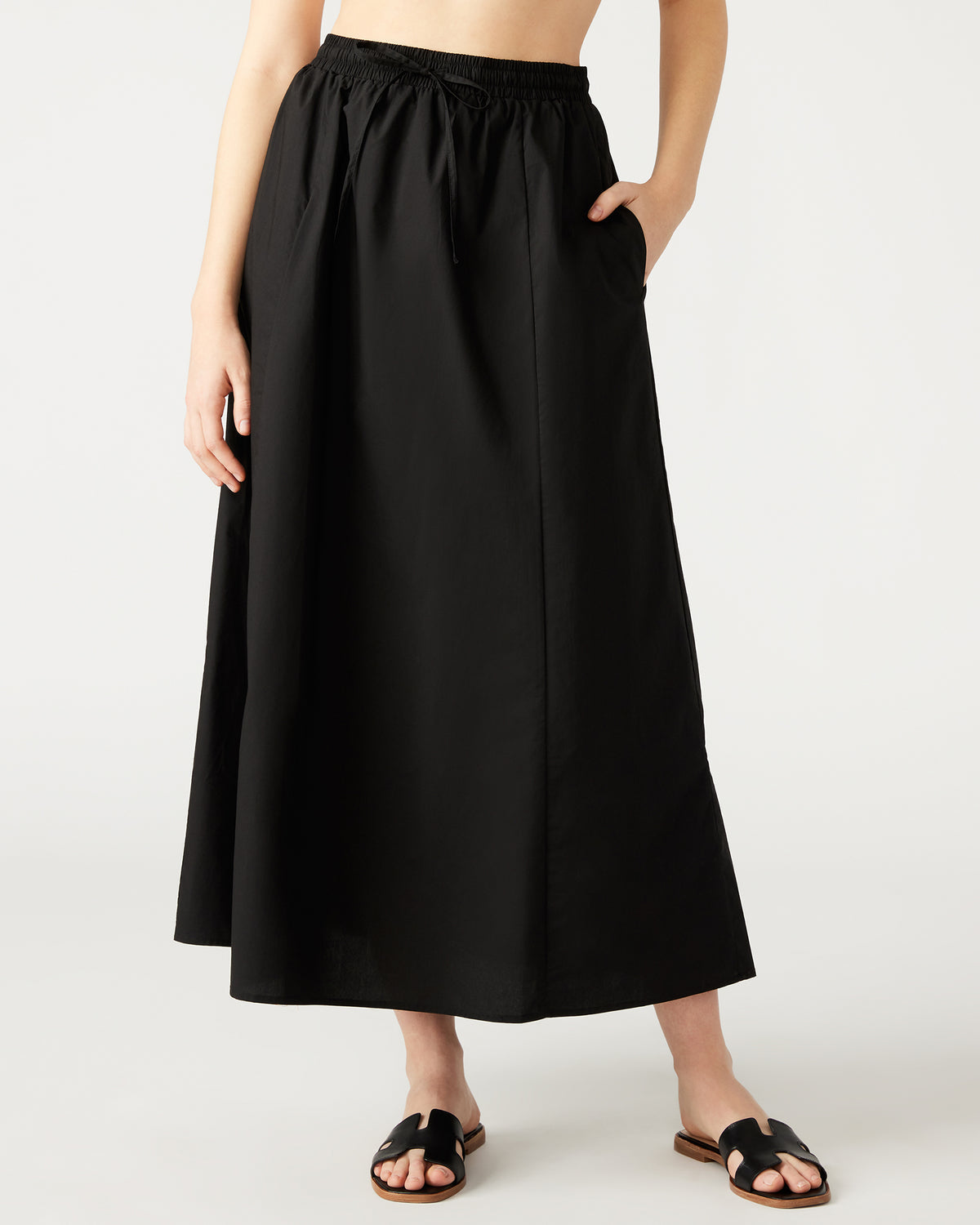 SUNNY Skirt Black | Women's A-Line Maxi Skirt Steve Madden BLACK