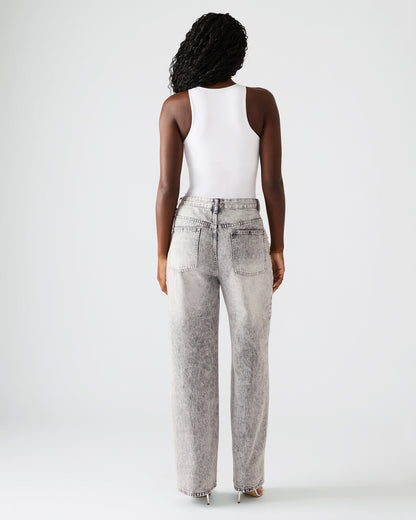 ERAS Fog Rhinestone Embellised Straight-Leg Denim Women's Jeans Steve Madden FOG