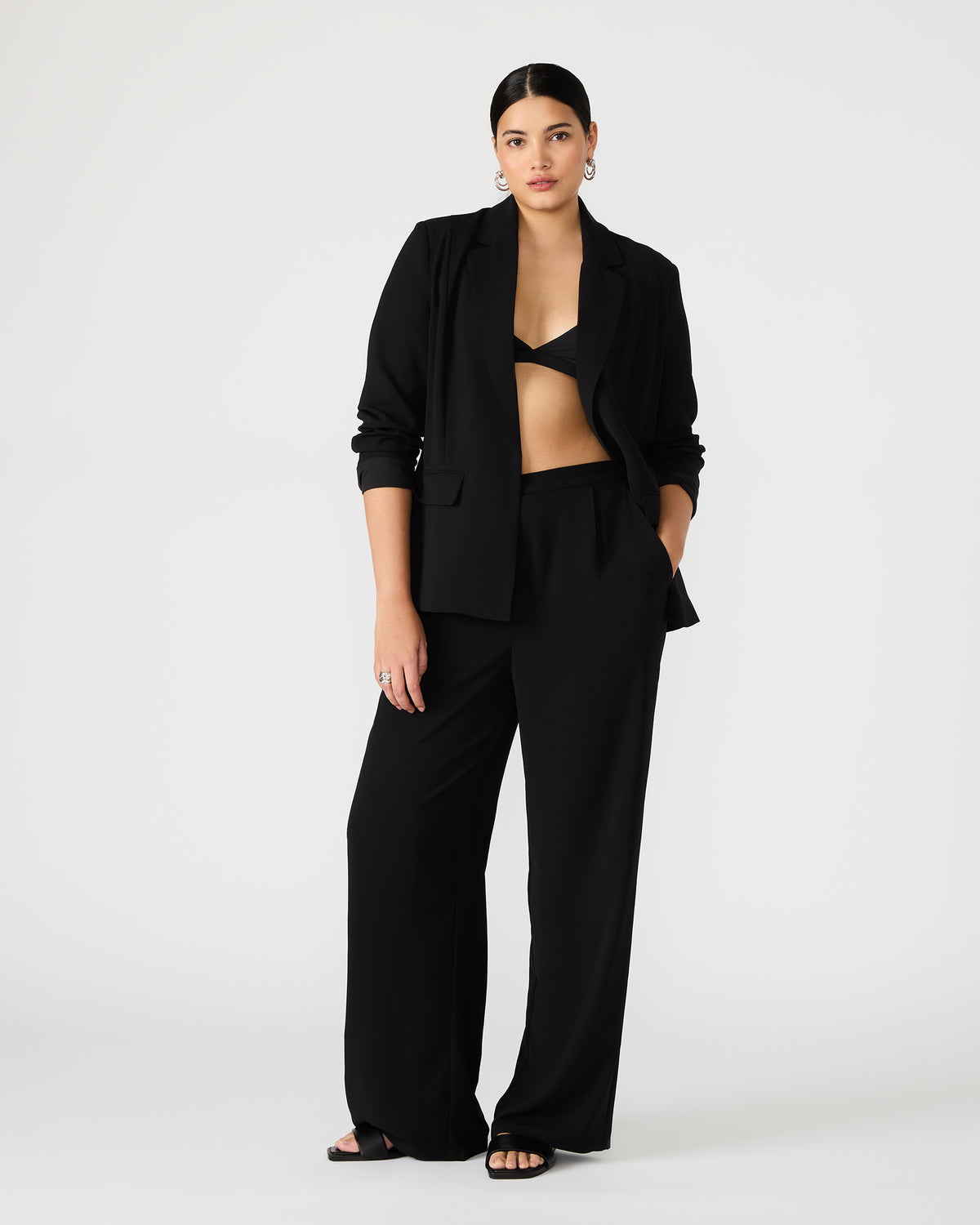 PAYTON Pant Black | Women's Wide Leg Trousers Steve Madden BLACK