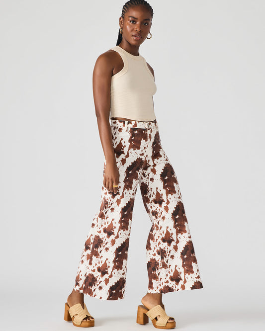 HARLI Brown Cow Print High-Rise Denim Women's Jean Steve Madden BROWN