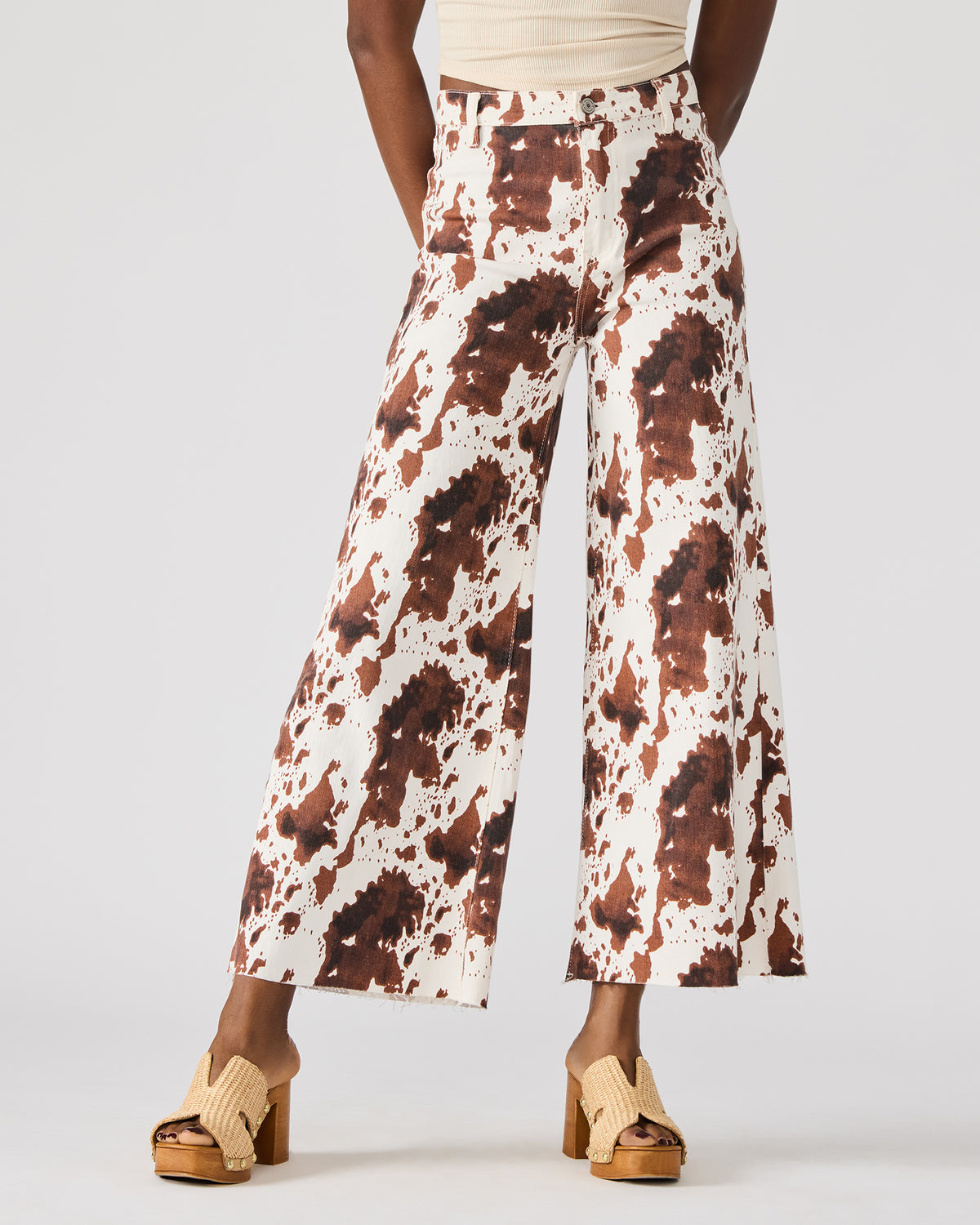 HARLI Brown Cow Print High-Rise Denim Women's Jean Steve Madden BROWN