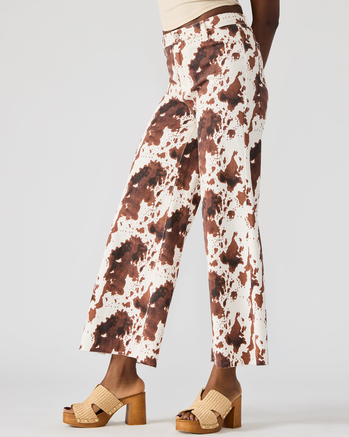 HARLI Brown Cow Print High-Rise Denim Women's Jean Steve Madden BROWN