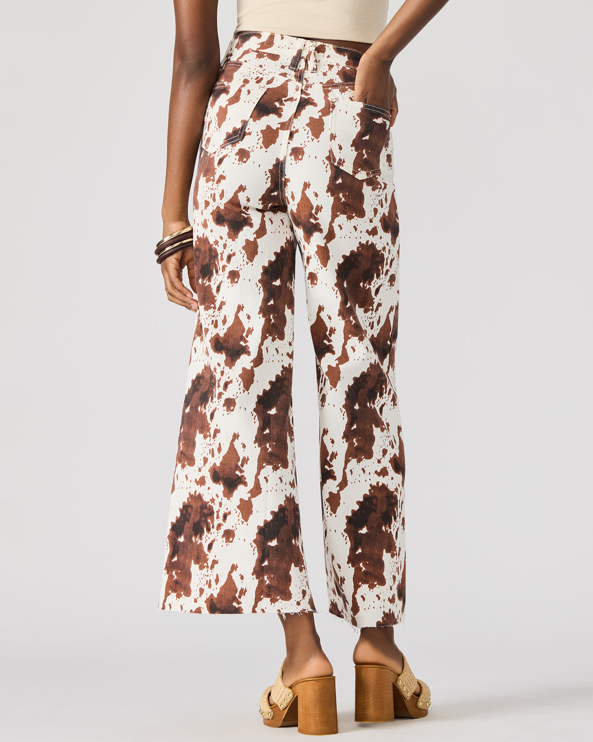 HARLI Brown Cow Print High-Rise Denim Women's Jean Steve Madden BROWN