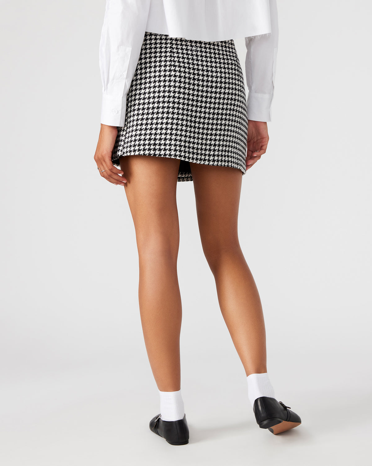 LEON Black/White Women's Wrap Mini Skirt Steve Madden BLACK WHITE