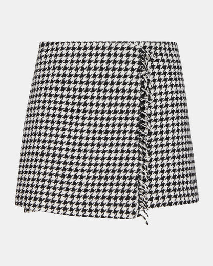 LEON Black/White Women's Wrap Mini Skirt Steve Madden BLACK WHITE