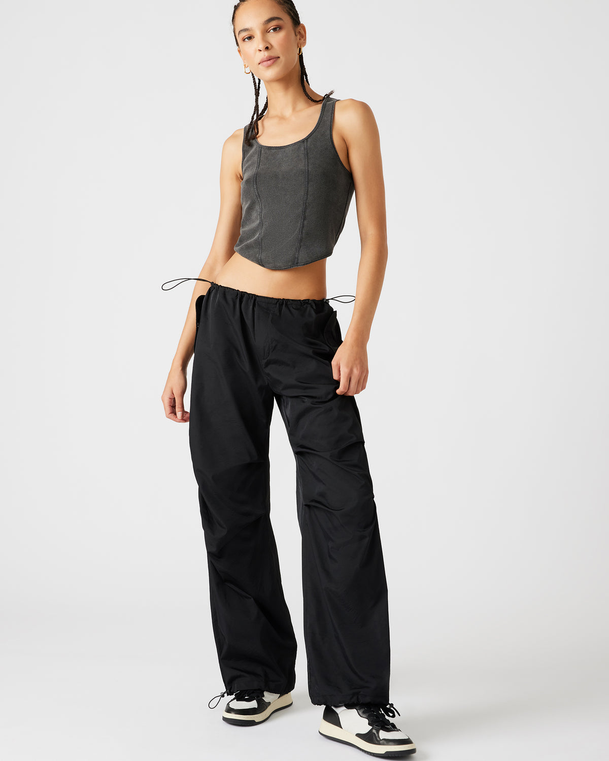 PIA Parachute Pant Black | Women's Adjustable Pants Steve Madden BLACK