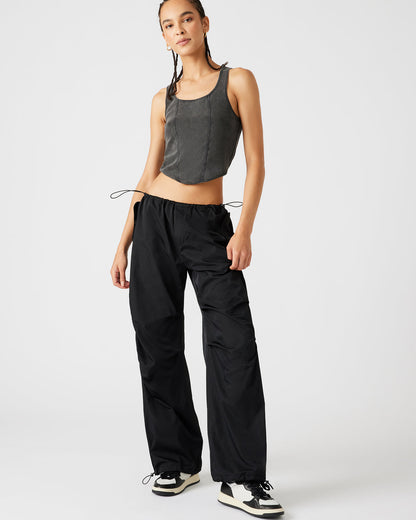 PIA Parachute Pant Black | Women's Adjustable Pants Steve Madden BLACK