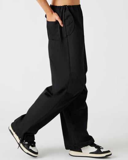 PIA Parachute Pant Black | Women's Adjustable Pants Steve Madden BLACK