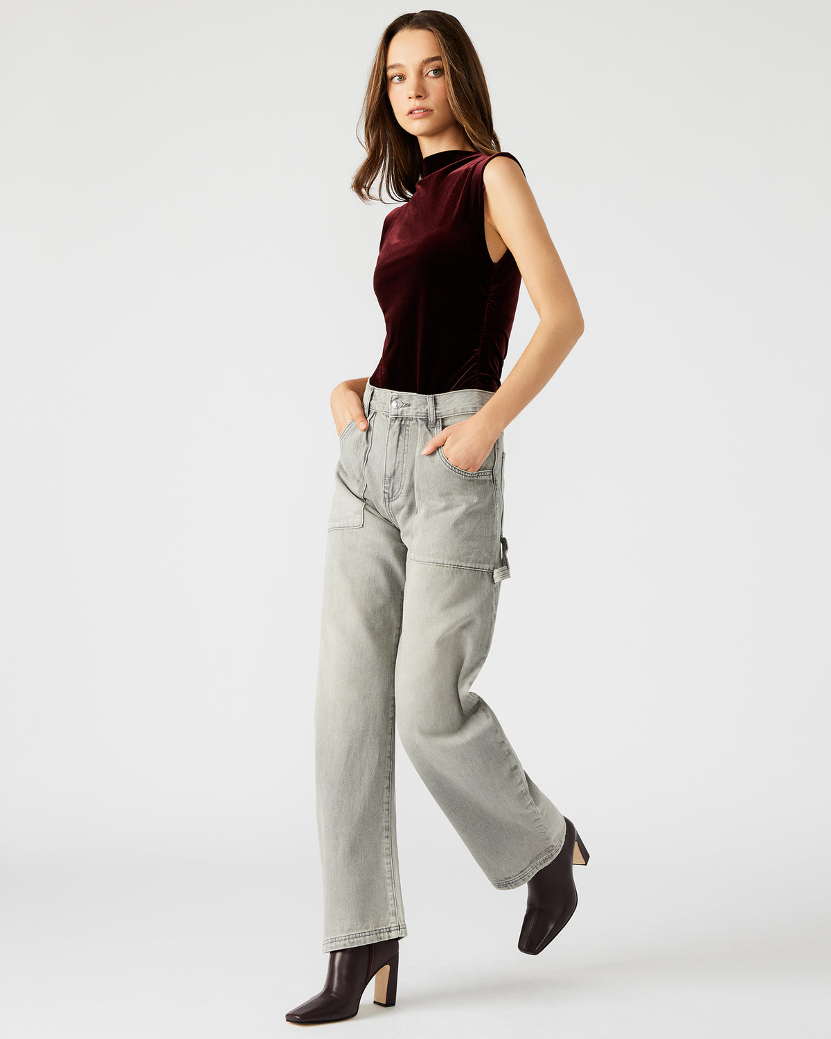 HANSEN Pant Light Grey | Women's Barrel Leg Pants Steve Madden LIGHT GREY