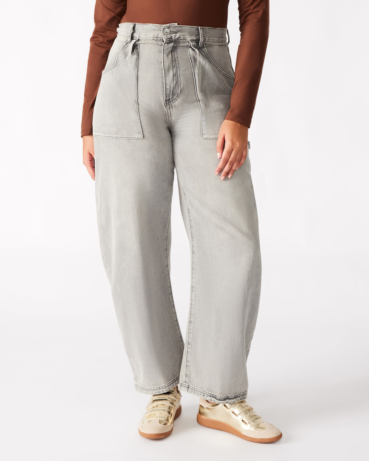 HANSEN Pant Light Grey | Women's Barrel Leg Pants Steve Madden LIGHT GREY