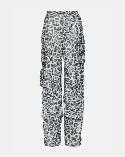 DUO Leopard Sequin Women's Utility Cargo Pants Steve Madden BLACK MULTI