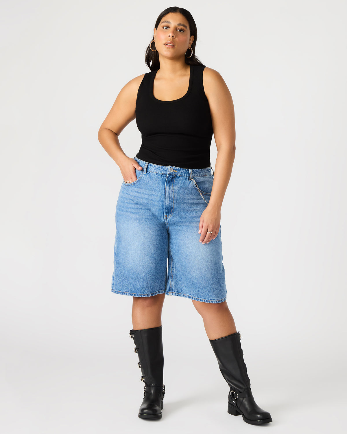 MAGDALEN Women's Denim Shorts Steve Madden DENIM FABRIC