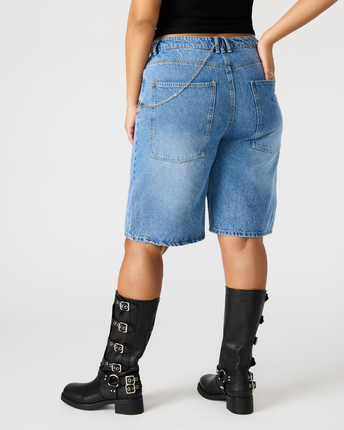 MAGDALEN Women's Denim Shorts Steve Madden DENIM FABRIC