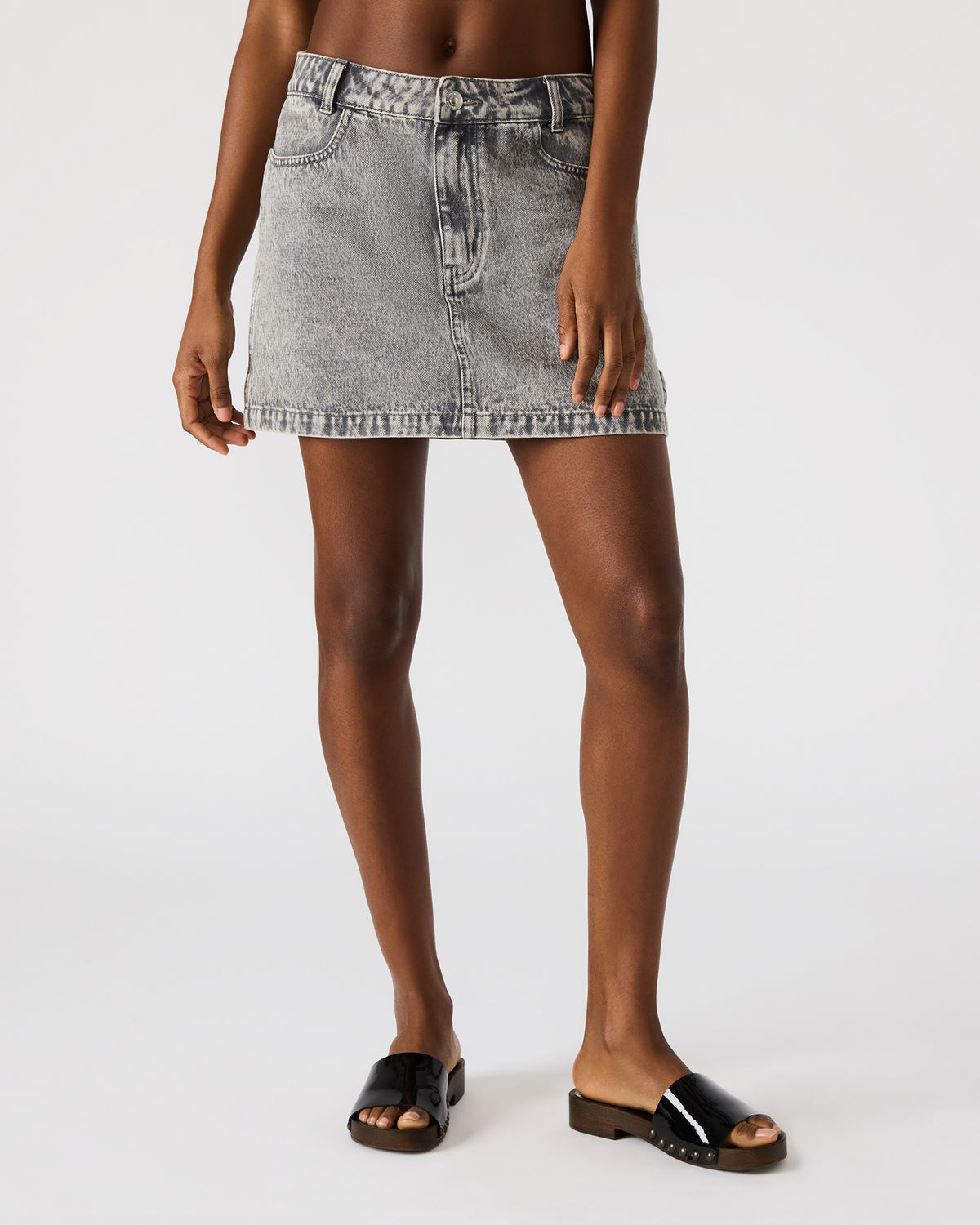 ABACO Light Grey Women's Denim Skirt Steve Madden LIGHT GREY