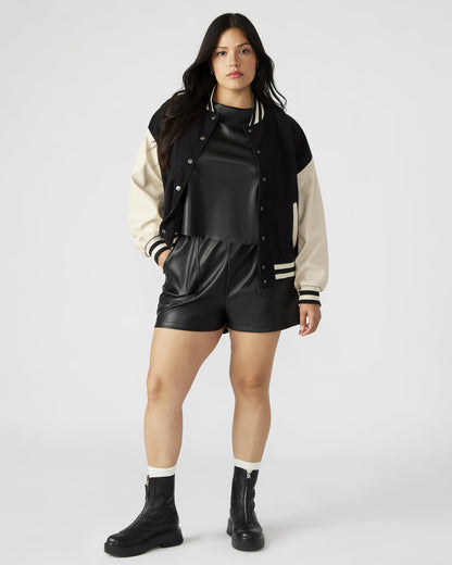 FAUX THE RECORD Short Black | Women's Faux Leather Short Steve Madden BLACK